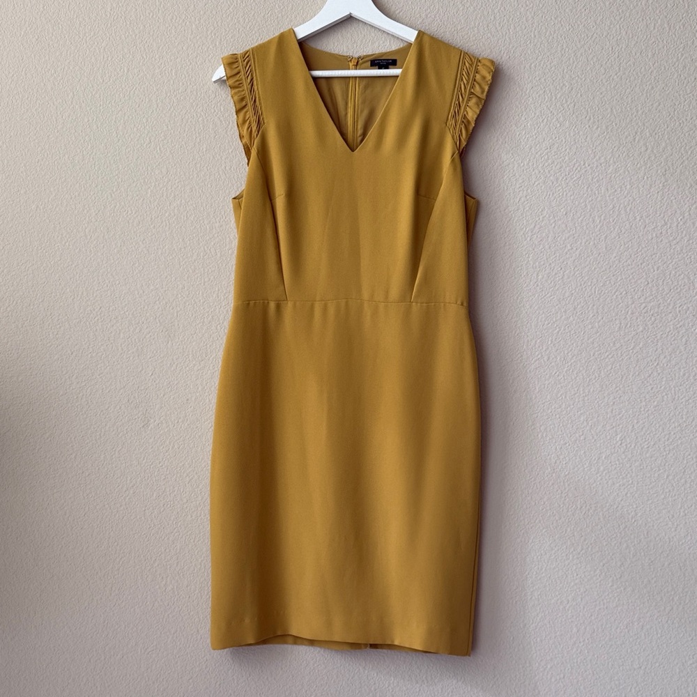 Ann Taylor Petite Mustard Midi Dress